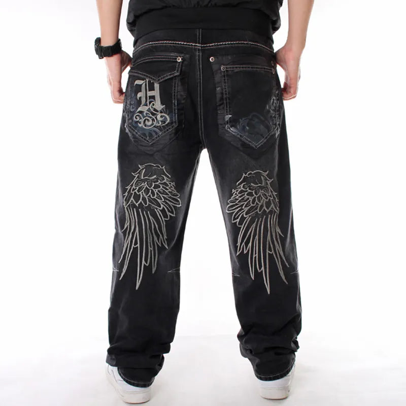 Nanaco Man Loose Baggy Jeans Hiphop Skateboard Denim Pants Street