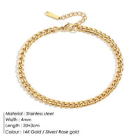 Thumbnail for Jujie 4mm 316l Stainless Steel Snake Chain Anklet For Women/men Sexy