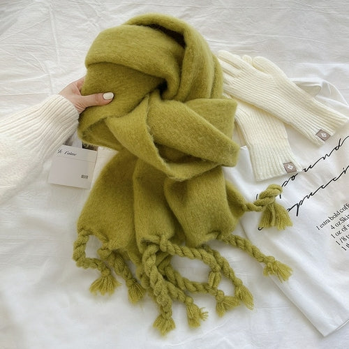 Luxury Cashmere Bright Solid Colors Women Scarf Winter Shawl And Wrap