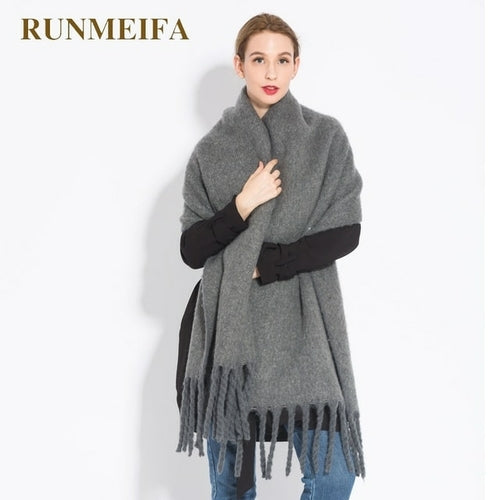 Luxury Cashmere Bright Solid Colors Women Scarf Winter Shawl And Wrap
