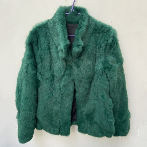 Women Genuine Rabbit Fur Coats Solid Female Stand Collar Rex Rabbit