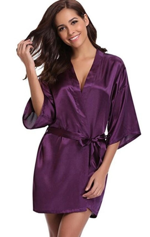 Rb032 2018 New Silk Kimono Robe Bathrobe Women Silk Bridesmaid Robes