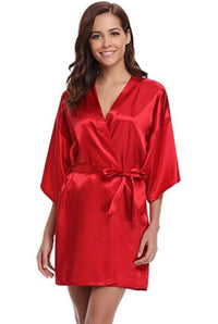 Thumbnail for Rb032 2018 New Silk Kimono Robe Bathrobe Women Silk Bridesmaid Robes