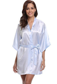 Thumbnail for Rb032 2018 New Silk Kimono Robe Bathrobe Women Silk Bridesmaid Robes