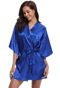 Thumbnail for Rb032 2018 New Silk Kimono Robe Bathrobe Women Silk Bridesmaid Robes