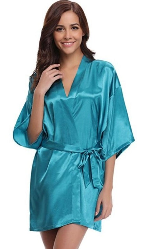 Rb032 2018 New Silk Kimono Robe Bathrobe Women Silk Bridesmaid Robes