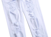 Thumbnail for White Staight Jeans RIipped Distressed Jeans