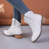 Women's Retro Embroidery Western Boots  Autumn Winter PU Leather