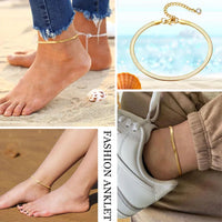 Thumbnail for Snake Chain Anklet for Women Girls Adjustable Summer Beach Chain