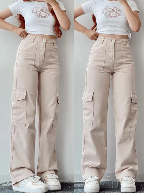 Y2K Women Vintage Cargo Pants Streetwear Techwear Korean Harajuku