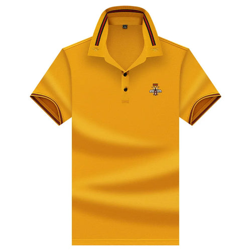 MLSHP Summer Bee Embroidery Men's Polo Shirts High Quality Short