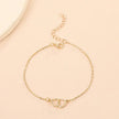 Simple Double Heart  Anklet for Women Hollow Gold Color Love Foot