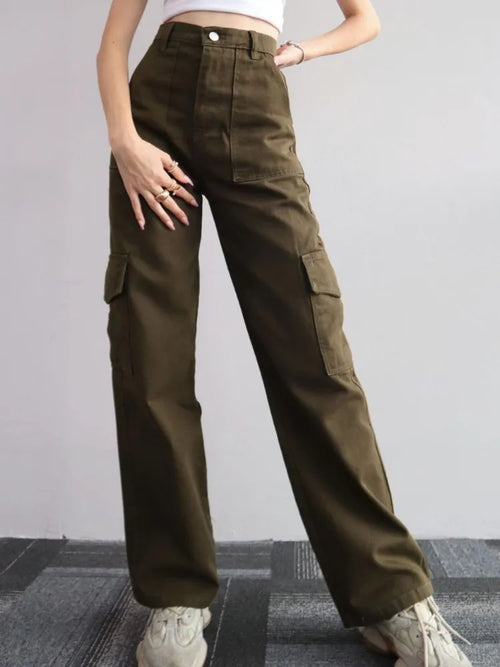 Y2K Women Vintage Cargo Pants Streetwear Techwear Korean Harajuku