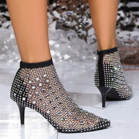 Thumbnail for Women Hollow Out Full Sandals Rhinestone Mesh Summer Ankle Boots