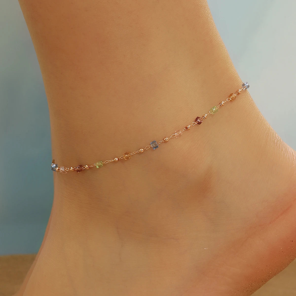 Bohemia Anklet Mulitcolor Acrylic Lucency Link Chain Bracelets