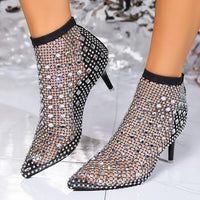 Thumbnail for Women Hollow Out Full Sandals Rhinestone Mesh Summer Ankle Boots