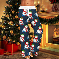 Thumbnail for Christmas Printed Pants Women Vintage Elastic High Waist Drawstring