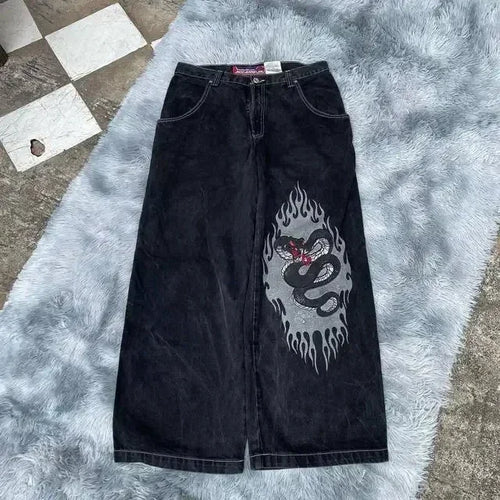 JNCO Y2K Baggy Jeans men vintage Embroidered high quality jeans Hip