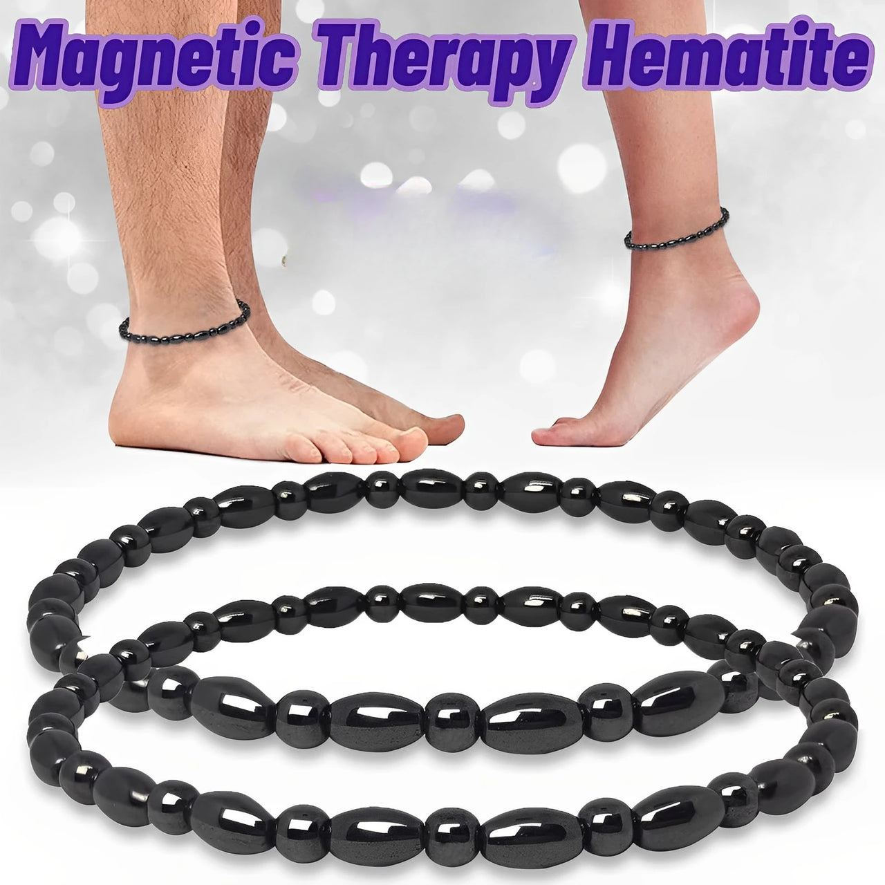 Magnetic Weight Loss Effective Anklet Bracelet Black Gallstone