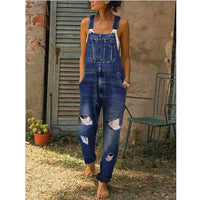 Thumbnail for Fashion Women Denim Rompers for Streetwear Design Pockets Decor Ripped