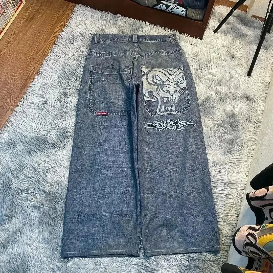 JNCO Jeans New Y2K Harajuku Hip Hop Letter Embroidered Vintage Baggy