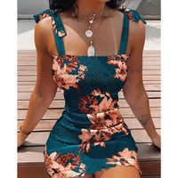 Thumbnail for Floral Tight Camisole Dress For Women 2024 Spring Summer Beach  Female