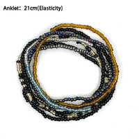 Thumbnail for 7Pcs/Set Bohemian Multicolor Beaded Chain Anklet Bracelet Set for