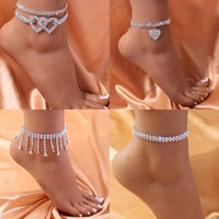 Thumbnail for Fashion Rhinestone Chain Anklets For Women Luxury Shining Ankle