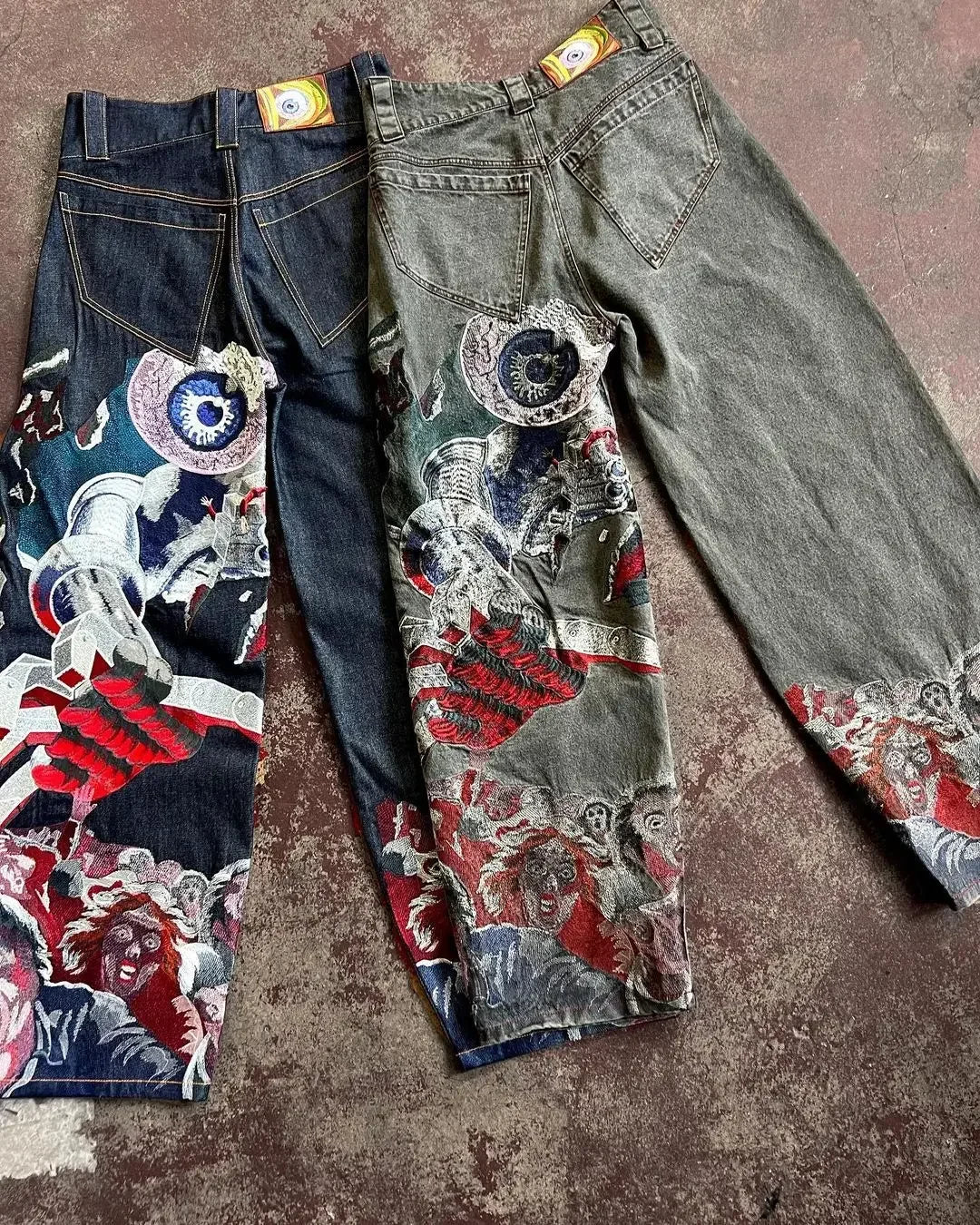 Streetwear Jeans Y2k Pants Harajuku Hip Hop Retro Embroidered Baggy