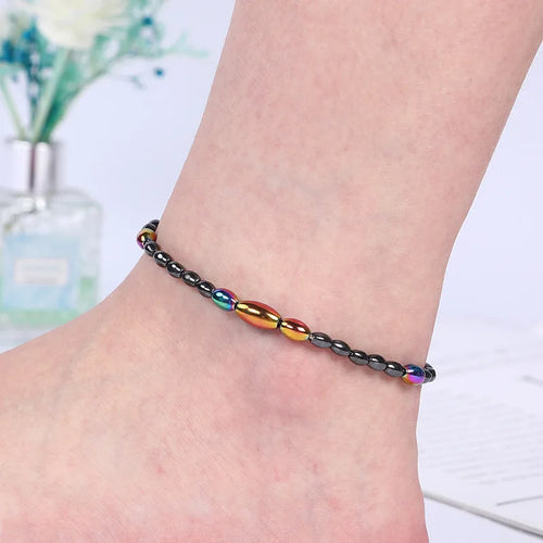 Magnetic Weight Loss Effective Anklet Bracelet Black Gallstone