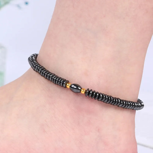 Magnetic Weight Loss Effective Anklet Bracelet Black Gallstone