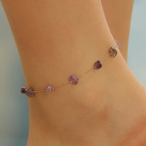 Handmade Crystal Stone Anklets Bracelets Women Barefoot Sandal Anklet