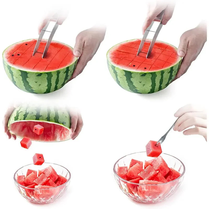 Watermelon Cutter Slicer Stainless Steel Watermelon Cube Cutter Safe