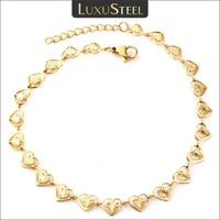 Thumbnail for LUXUSTEEL Women’s Mini Heart Chain Anklet Gold Color Stainless Steel