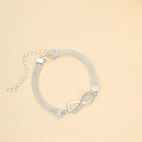 Thumbnail for Charm Shiny Infinity 8-character Anklet for Women Silver Color