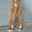 Y2K Versatile Jeans Women Distressed Ripped Hole Hip Hop Autumn