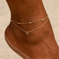 Thumbnail for Boho Double Layer Anklets For Women Pearl Streaming Pendant Foot