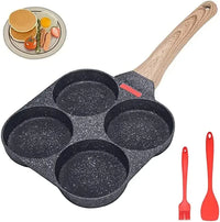 Thumbnail for 4 Hole Omelet Pan Frying Pot with Lid Thickened Steak Cooking Pan Bread