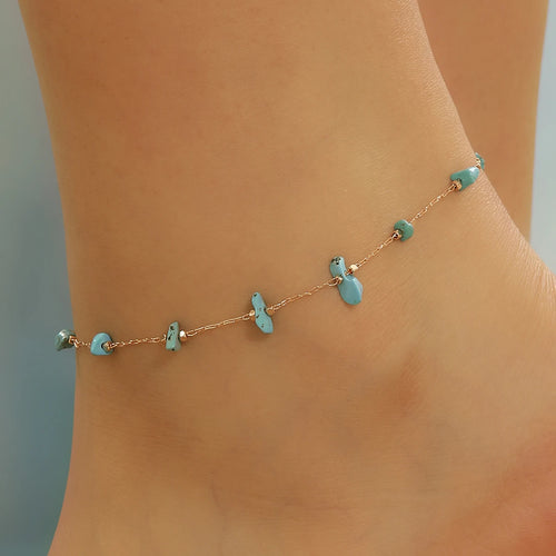 Handmade Crystal Stone Anklets Bracelets Women Barefoot Sandal Anklet