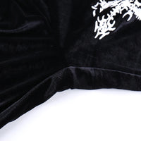 Thumbnail for Women's Gothic Style Velvet Printed Flare Pants Dark God Element