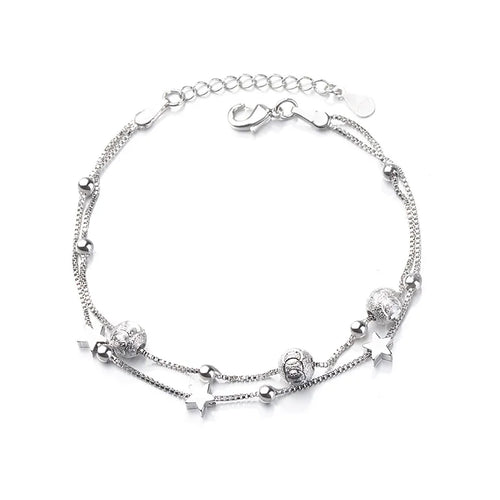 VENTFILLE 925 Sterling Silver Star Bracelet Fashion Korean