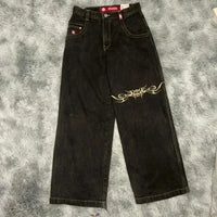 Thumbnail for American retro jeans with embroidery decoration for men and women