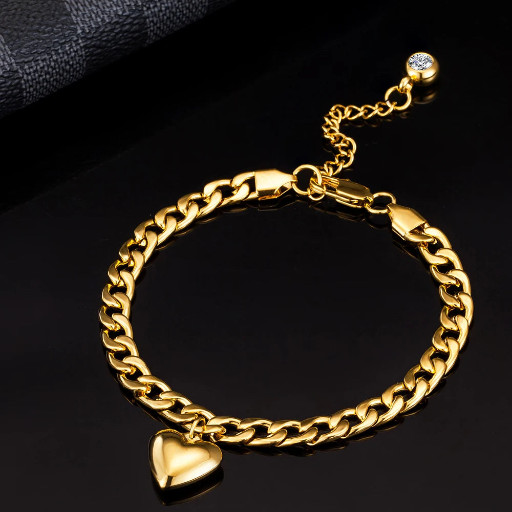 Anklet For Women Gold Color Stainless Steel Cuban Link Ankle Bracelets