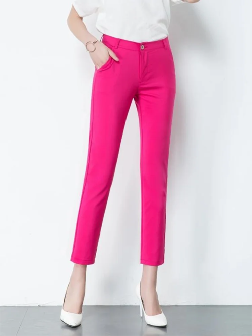 Slim Skinny High Waist Elastic Pencil Pants Overiszed 75kg Women