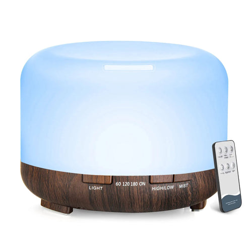 500ML Aroma Diffuser Wood Grain Color, 5V 2A Essential Oil