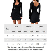 Thumbnail for Women Round Neck Dress Skinny Sexy Bodyon Dress Solid Color Bell