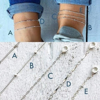 Thumbnail for 5Pcs/Set Ankle Bracelet Anklet Multi-layer Bead Chain Anklet Bracelets