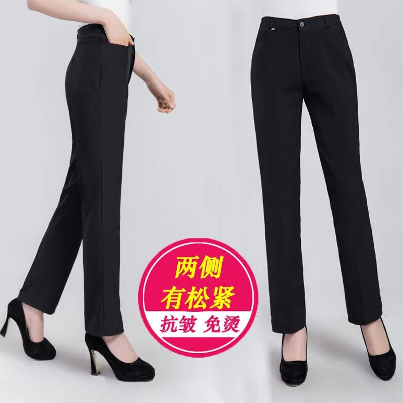 Work Pants Women's Summer Hotel Restaurant Waiter Overalls Straight