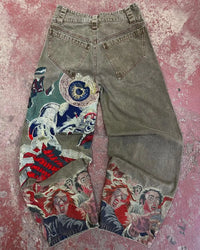 Thumbnail for Y2k Jeans Harajuku Punk Oversized Graphic Embroidery Baggy Jeans Men