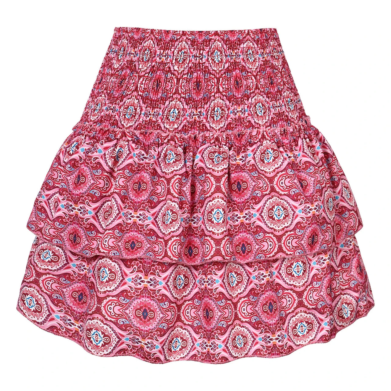Floral Pleated Short Skirt For Women 2024 Summer Vintage Women's High